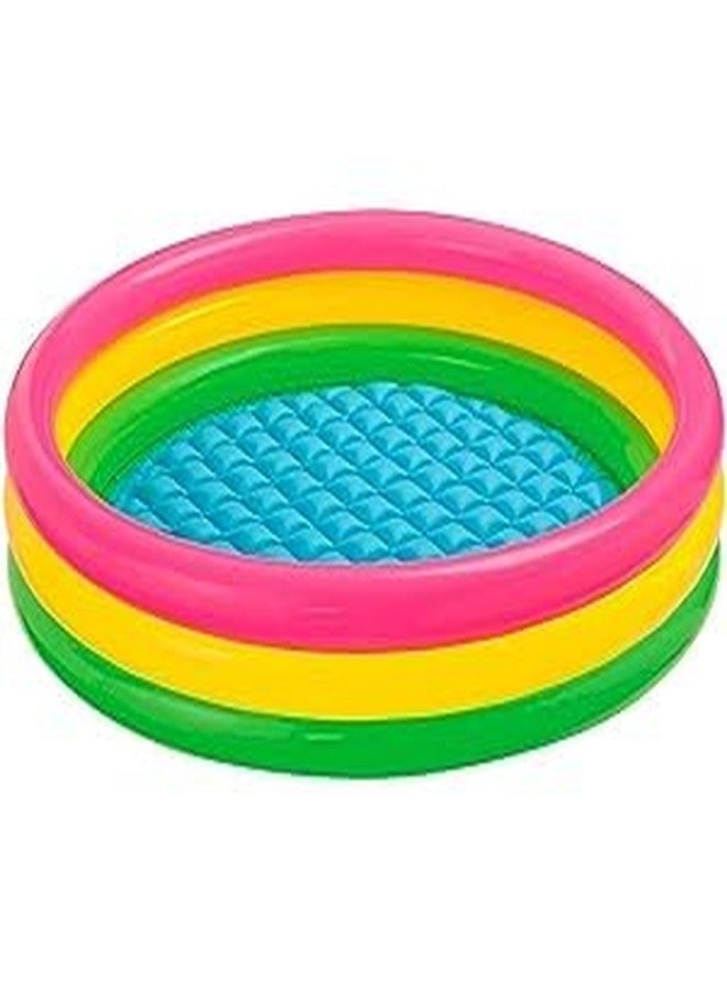 VWretails Sunset Glow Inflatable Pool for The Swimming Fun and Bath in Multicolor 3 Rings for emjoyment and Fun for Kids in Summer and Vacations for The Age of 2+ - Image 1